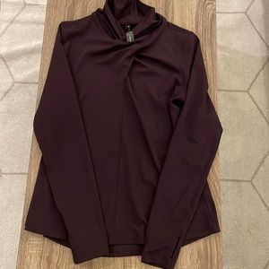 Yogalicious Lux Athletic Top in Deep Purple w/ Collar & High Neck w/ Thumb Holes